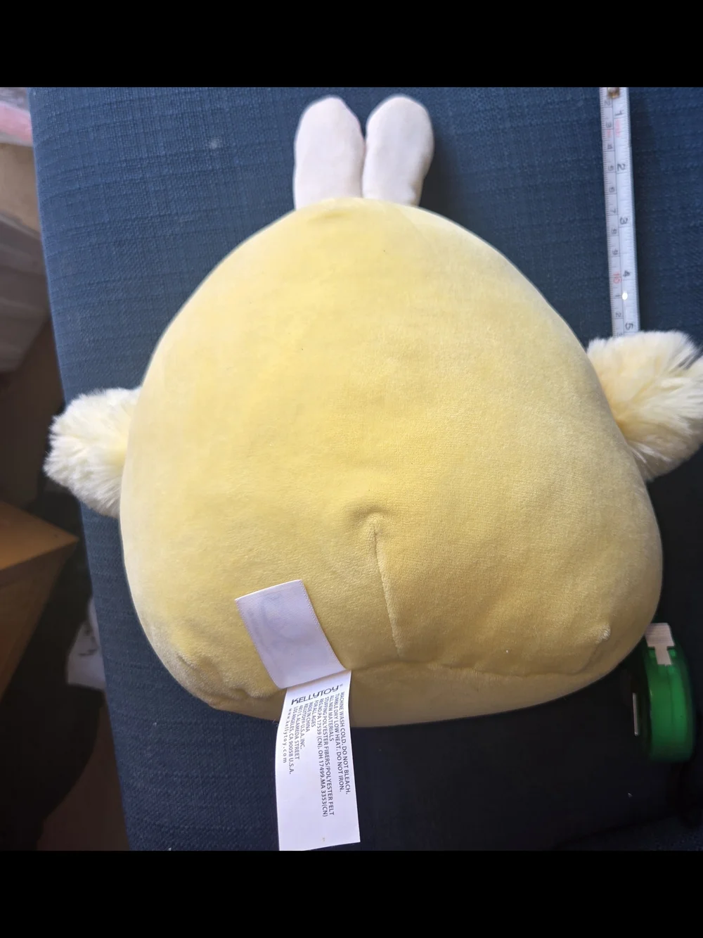 Squishmallo Cute Yellow Plush Chick with Pink Bunny Ears